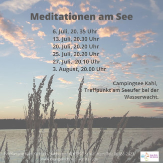 Sonnenuntergangsmeditationen am See