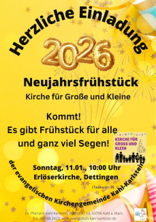 Flyer mit Feuerwerk und Sternen auf dem alle Informationen stehen