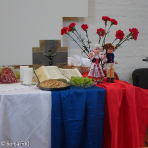Altar in der Erlöserkirche am Weltgebetstag 2019