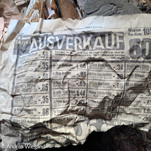 Zeitungsblatt von 1929, das im Altar gefunden wurde.